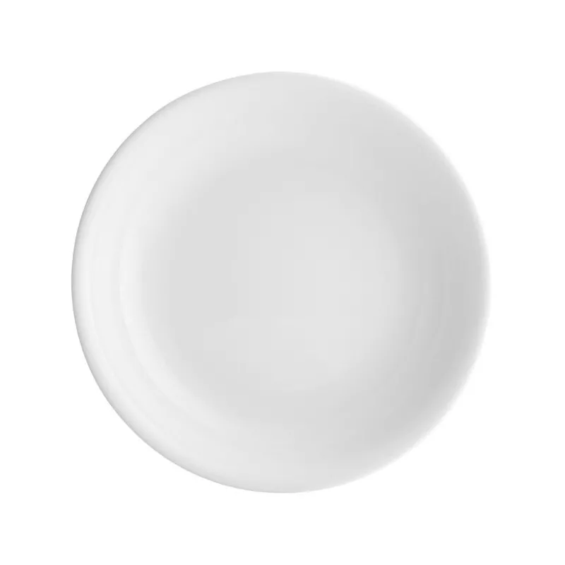 PLATO HONDO 21,5 CM. MATACH PORVASAL de cerámica blanca con acabado brillante y diseño elegante para servir comidas.