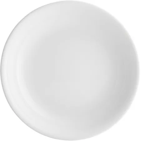 PLATO HONDO 21,5 CM. MATACH PORVASAL de cerámica blanca con acabado brillante y diseño elegante para servir comidas.