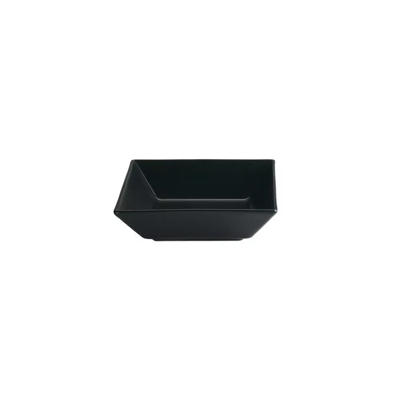 PLATO HONDO NEGRO 17*17 B2776-2 de cerámica con acabado mate y diseño contemporáneo ideal para servir alimentos.