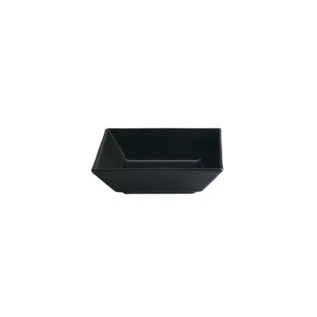PLATO HONDO NEGRO 17*17 B2776-2 de cerámica con acabado mate y diseño contemporáneo ideal para servir alimentos.