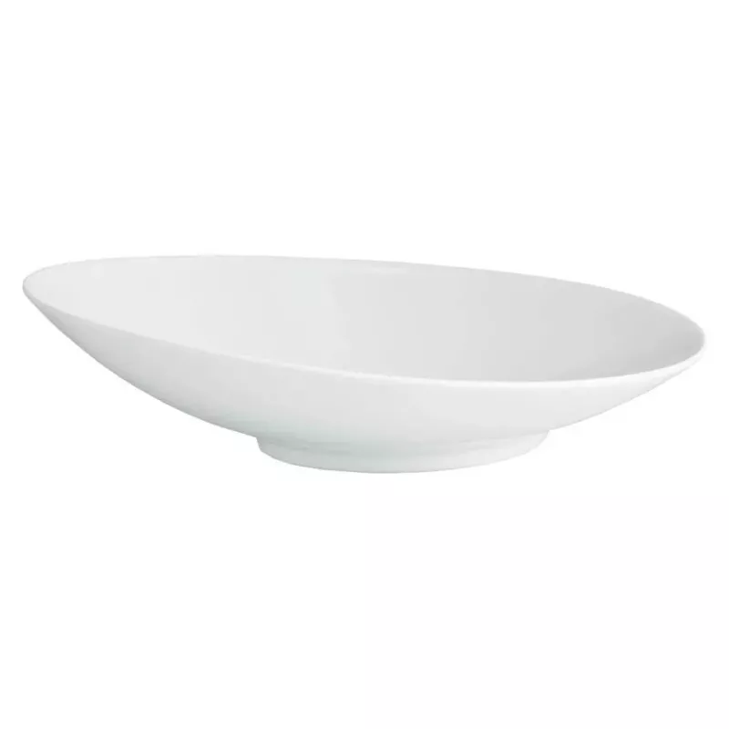 PLATO TRATTORIA 30X8 B4123 de cerámica blanca con diseño elegante y acabado brillante, ideal para servir con estilo