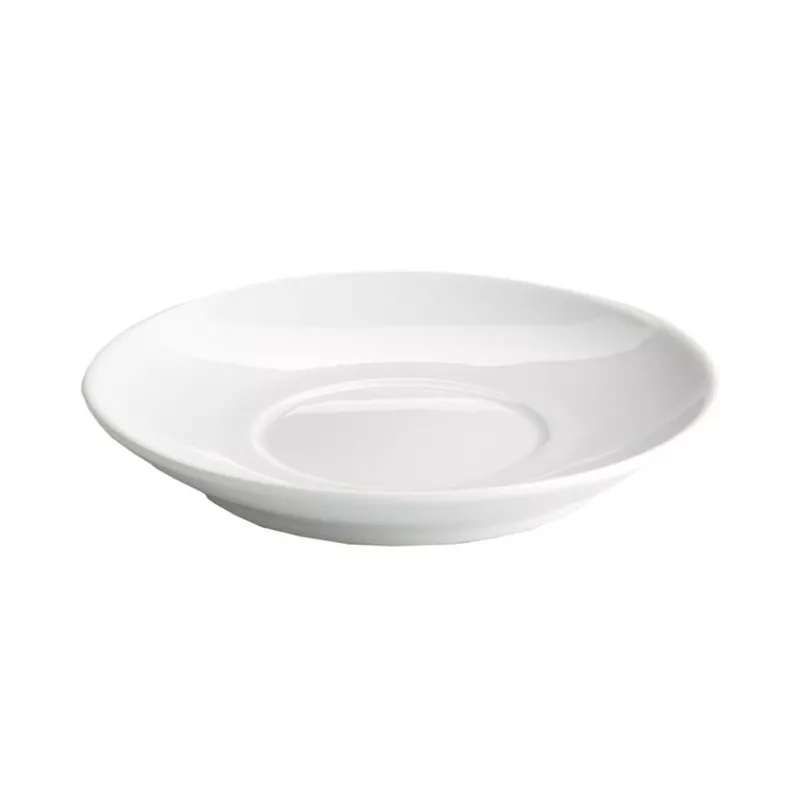 PLATILLO CAFE 13 CM B2091R VIEJO VALLE de cerámica blanca con borde curvado y diseño moderno para café o postre