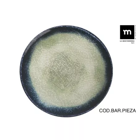 PLATO 32 CM. OLAF MONACO BRILLO OLA26106 en tonos verdes y azules con acabado brillante y diseño moderno.