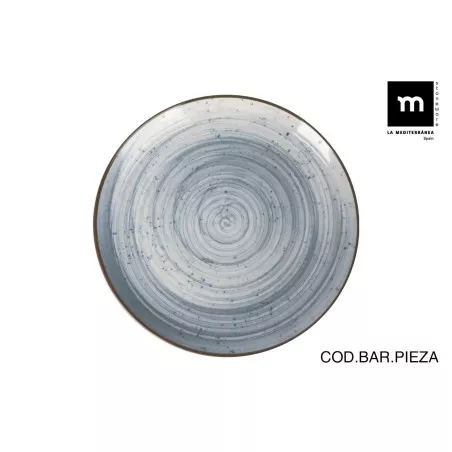 PLATO 32 CM. SWIRL MONACO BRILLO SWI26106 cerámica azul con diseño circular y acabado brillante, ideal para mesa moderna