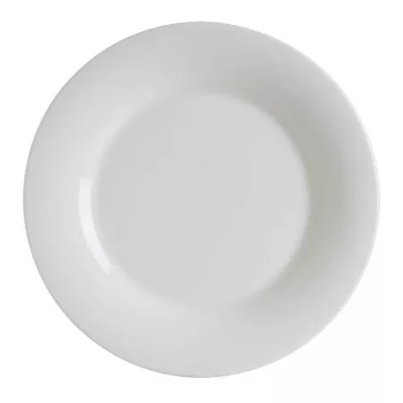 PLATO LLANO ALBUS 24 CM. B928449 cerámica blanca con acabado brillante y diseño elegante para uso diario.