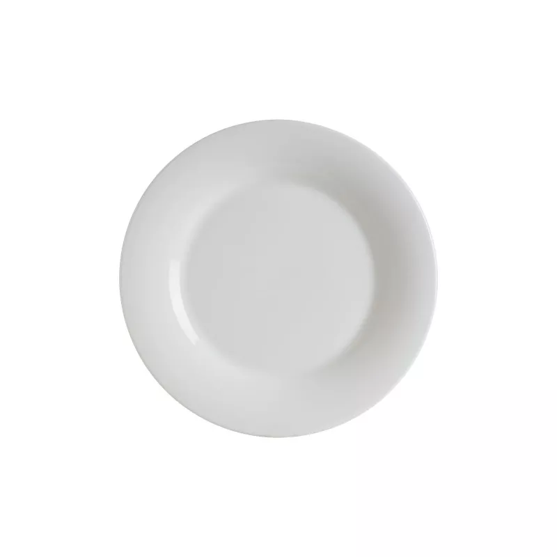 PLATO LLANO ALBUS 28 CM. B928448 de cerámica blanca con acabado brillante y diseño minimalista ideal para cualquier mesa.