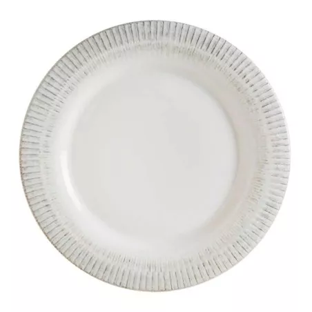 PLATO POSTRE ALBUS GALATA 22 CM B928450AS de cerámica blanca con diseño texturizado en el borde.