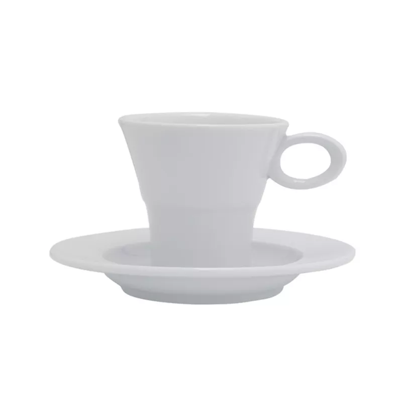 TAZA TE GOURMET C/PLATO V. ALEGRE blanca de cerámica con diseño moderno y acabado brillante, ideal para servir té