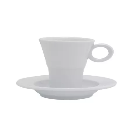 TAZA TE GOURMET C/PLATO V. ALEGRE blanca de cerámica con diseño moderno y acabado brillante, ideal para servir té