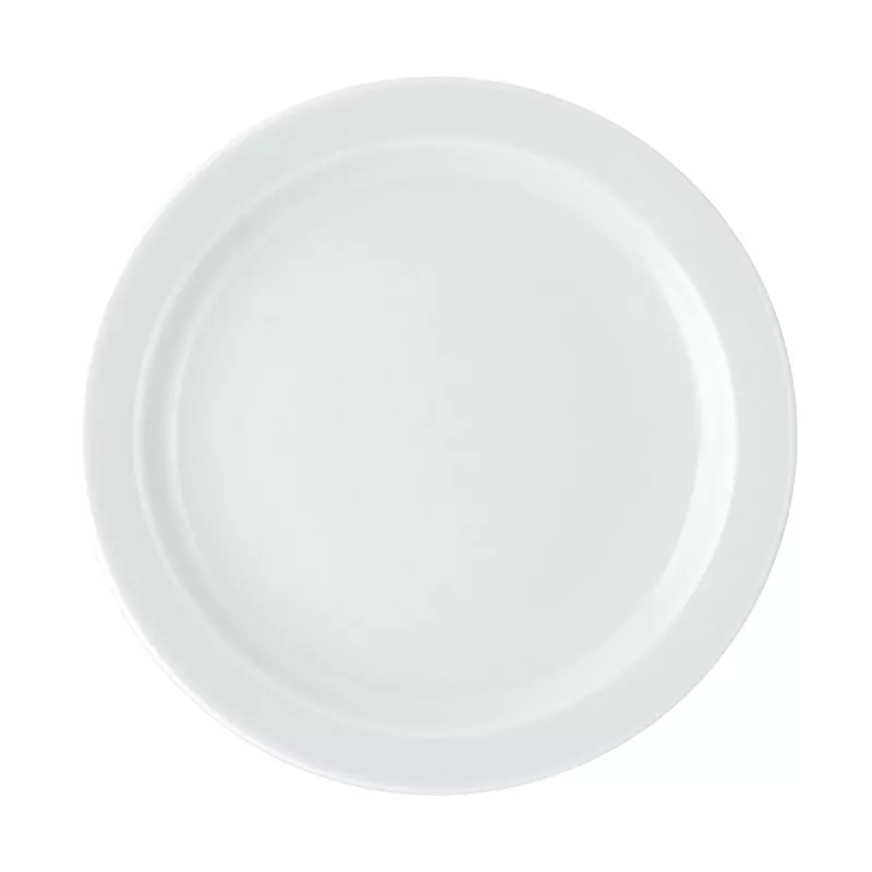 PLATO POSTRE CONTINENTAL 20 CM DK500202 de cerámica blanca con diseño liso y acabado brillante para presentación elegante.