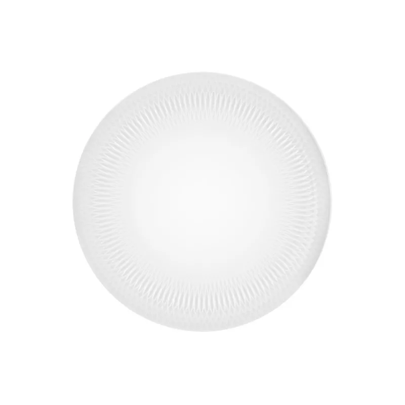 PLATO POSTRE 23 CM. UTOPIA blanco de cerámica con diseño liso y acabado brillante ideal para dulces y postres.