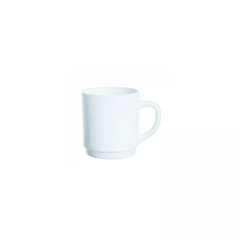 TAZA THE ARCOPAL ESTILO blanca de cerámica con diseño minimalista y acabado mate, ideal para bebidas calientes.