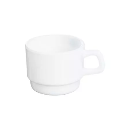 TAZA 13 CAFE RESTAURANT.BLANCO de cerámica, diseño simple, acabado brillante y cómoda asa para servir café.