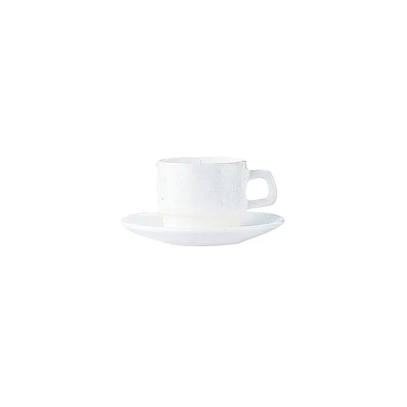 TAZA 25 DESAYUN.RESTAURANT.BLANCO 5429353 cerámica blanca con diseño minimalista y acabado mate, incluye plato.
