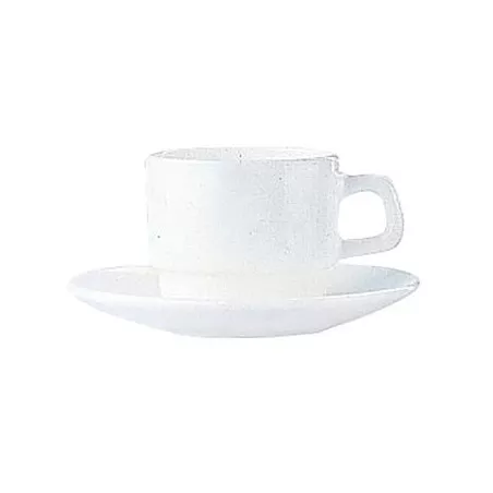 TAZA 25 DESAYUN.RESTAURANT.BLANCO 5429353 cerámica blanca con diseño minimalista y acabado mate, incluye plato.