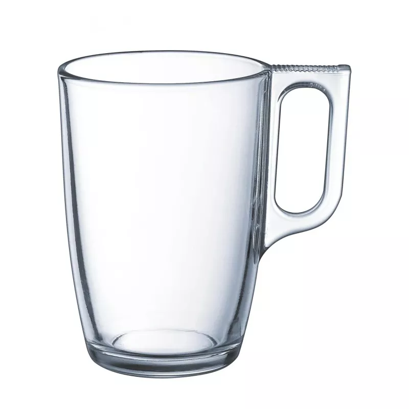 TAZA-MUG 32 CL TRANSP. 5427267 de vidrio transparente con diseño moderno y asa ergonómica para un agarre cómodo
