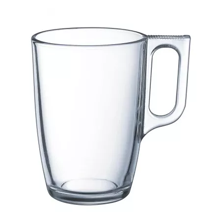 TAZA-MUG 32 CL TRANSP. 5427267 de vidrio transparente con diseño moderno y asa ergonómica para un agarre cómodo