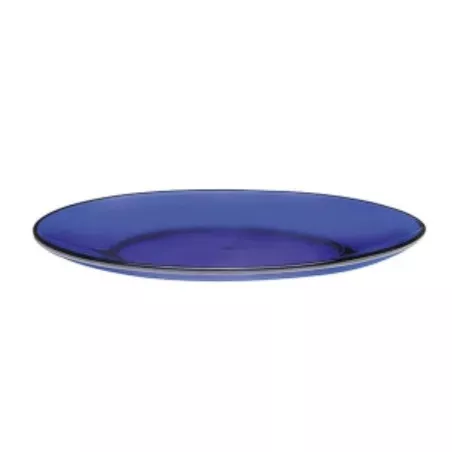 PLATO POSTRE 19 CM.SAPHIR LYS 3008FFR color azul profundo con diseño elegante de cerámica y acabado brillante