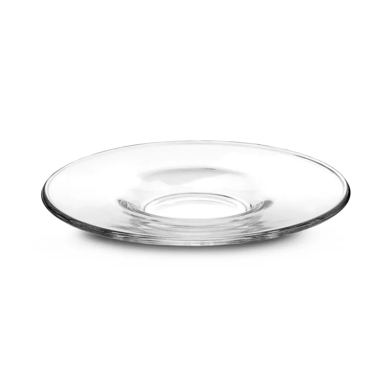 PLATO CAPUCHINO ISCHIA V13246417 de vidrio transparente con diseño elegante y acabado pulido para servir café.