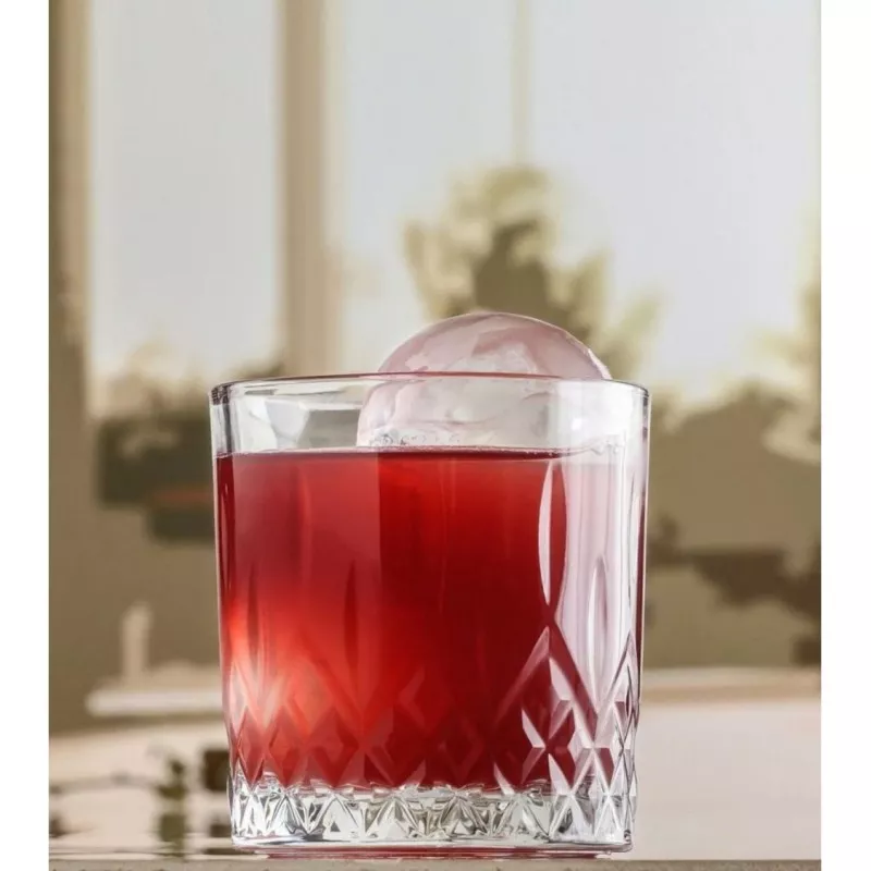 VASO LAV ODIN 330 CC ODN430F 1096933R transparente de vidrio con acabado tallado y diseño elegante