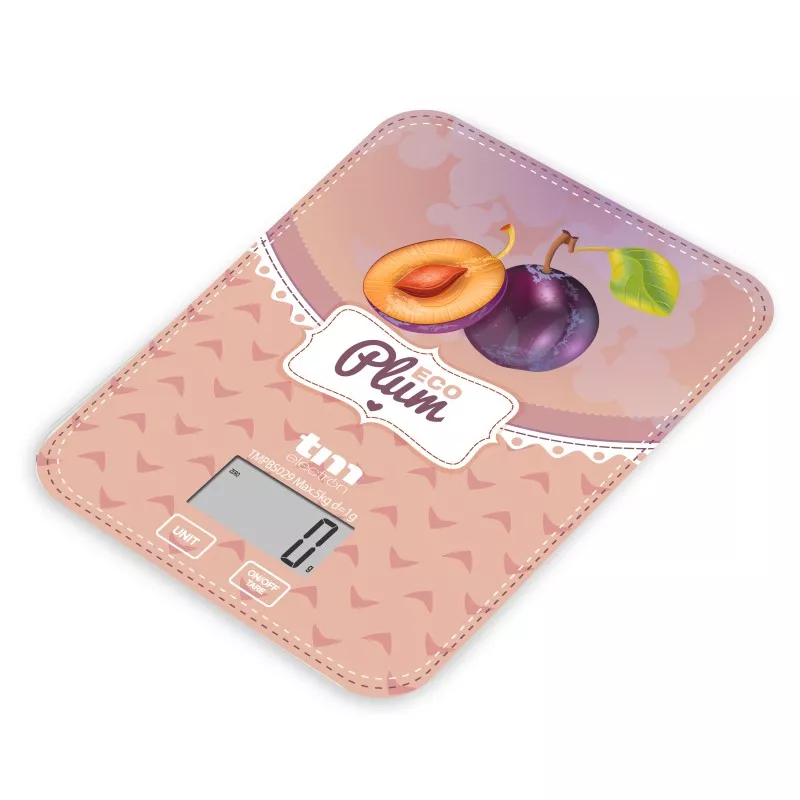 BASCULA COCINA TM TMPBS029 ECO PLUM digital con diseño colorido y acabado en plástico resistente
