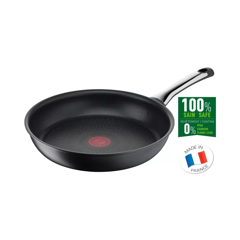 Sartén Tefal Excellence 30 cm de aluminio inducción con revestimiento titanium y diseño antiadherente negro.