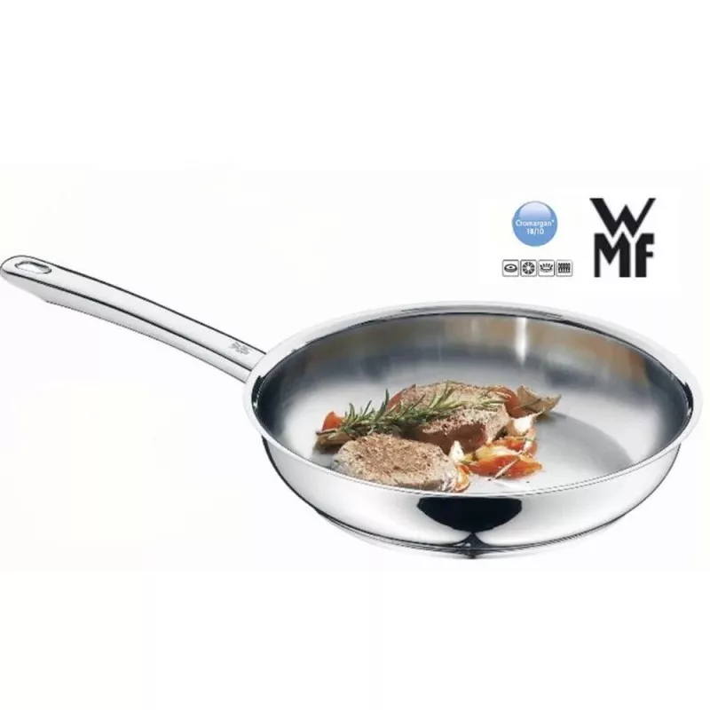 Sartén WMF Favorita 24 cm acero inoxidable inducción con acabado pulido y diseño ergonómico para cocinar fácilmente