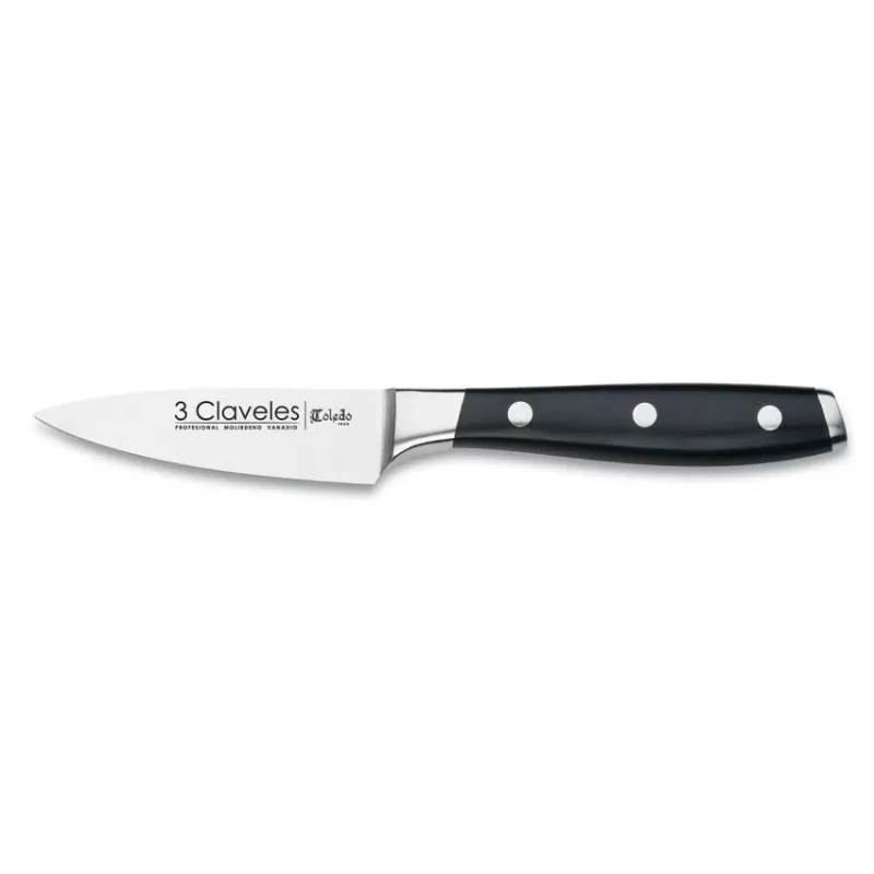 CUCHILLO TOLEDO VERDURA 9 CM 01530 de acero inoxidable con mango negro ergonómico y diseño compacto ideal para pelar verduras