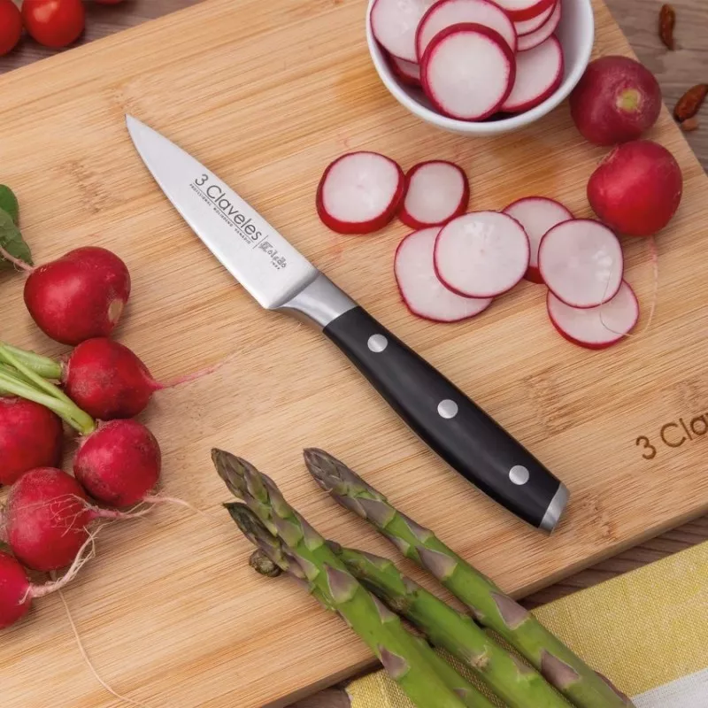 Cuchillo Toledo Verdura 9 cm 01530 con hoja de acero inoxidable y mango de plástico negro ergonómico