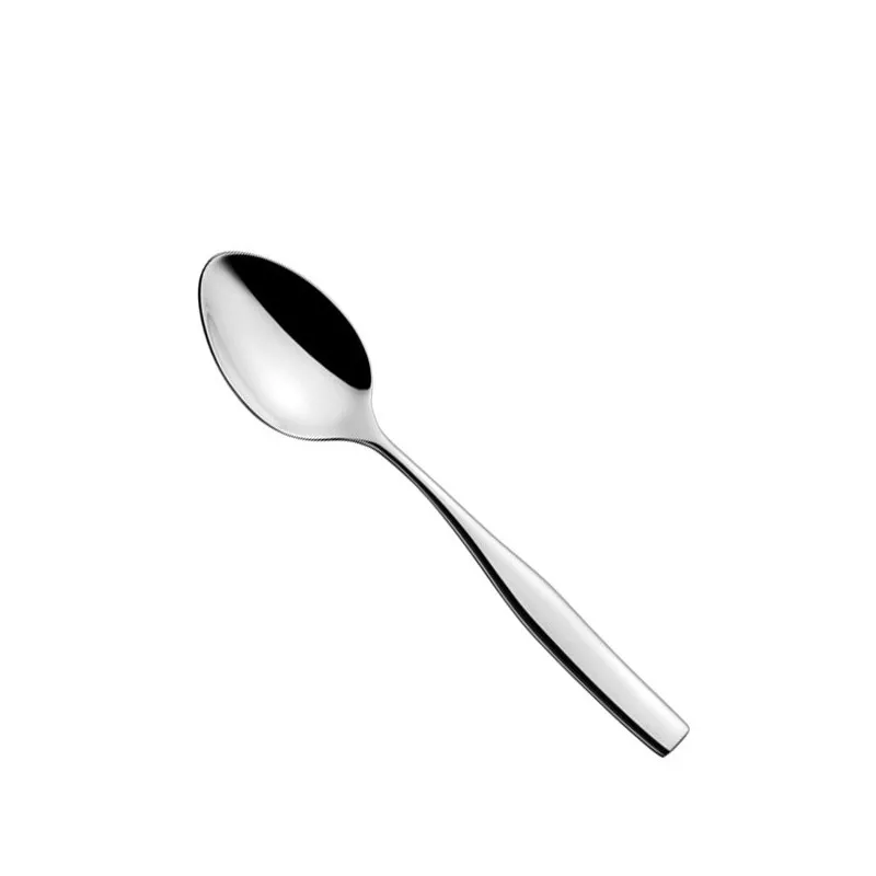 Cucharita de postre Jay grafito de acero inoxidable con acabado pulido y diseño elegante, ideal para servir.