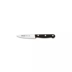 Cuchillo RFª 280204 ARCOS de acero inoxidable con mango negro ergonómico y diseño elegante.