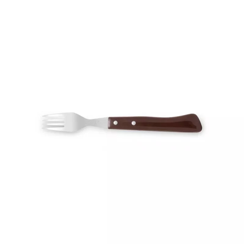 Tenedor 371600 ARCOS M/MAD de acero inoxidable con mango marrón ergonómico y acabado pulido brillante