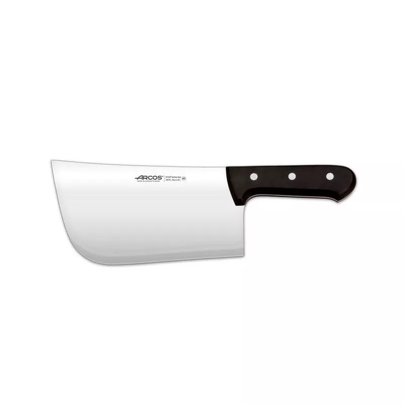 MACHETA MEDIA LUNA 22 CM. RFª 287800 ARCOS con hoja de acero inoxidable y mango de madera negra ergonómico.