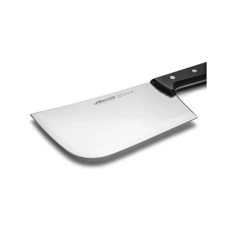 MACHETA MEDIA LUNA 22 CM. RFª 287800 ARCOS de acero inoxidable con mango negro y diseño ergonómico.