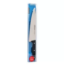 Cuchillo RFª 280704 ARCOS de acero inoxidable con mango negro ergonómico y diseño profesional para cocina.