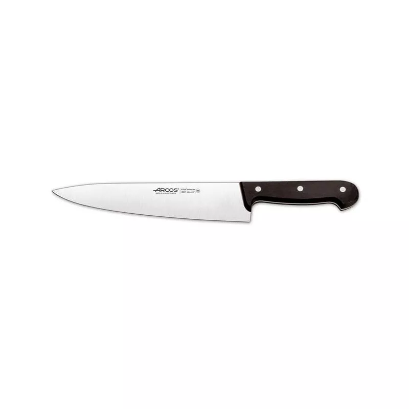 Cuchillo RFª 280704 ARCOS de acero inoxidable con mango de madera de haya y diseño elegante.