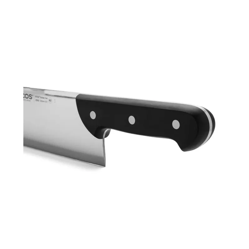 CUCHILLO RFª 286800 ARCOS CARNICERO de acero inoxidable con mango negro y diseño ergonómico para un corte preciso