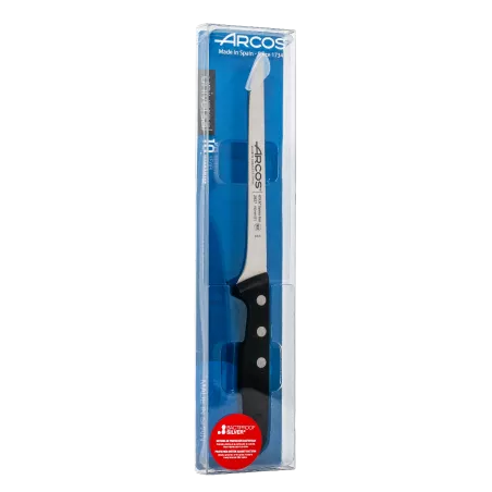 CUCHILLO RFª 282704 ARCOS de acero inoxidable con mango negro ergonómico y diseño afilado para un corte preciso