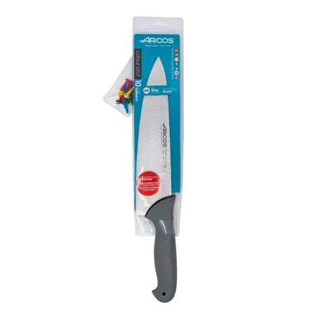 Cuchillo RFª 241100 ARCOS de acero inoxidable, acabado brillante y mango ergonómico antideslizante en color negro.