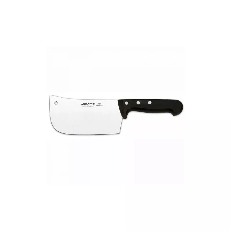 MACHETA REFª 282404 ARCOS de acero inoxidable con mango negro ergonómico y diseño robusto ideal para cortar.