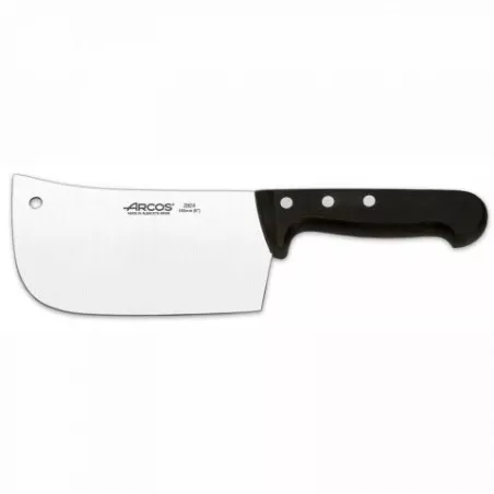 MACHETA REFª 282404 ARCOS de acero inoxidable con mango negro ergonómico y diseño robusto ideal para cortar.
