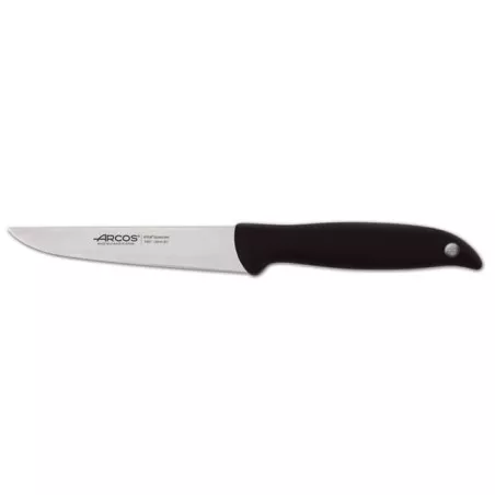 Cuchillo RFª 145100 ARCOS de acero inoxidable con mango negro ergonómico y diseño delgado para precisión en corte