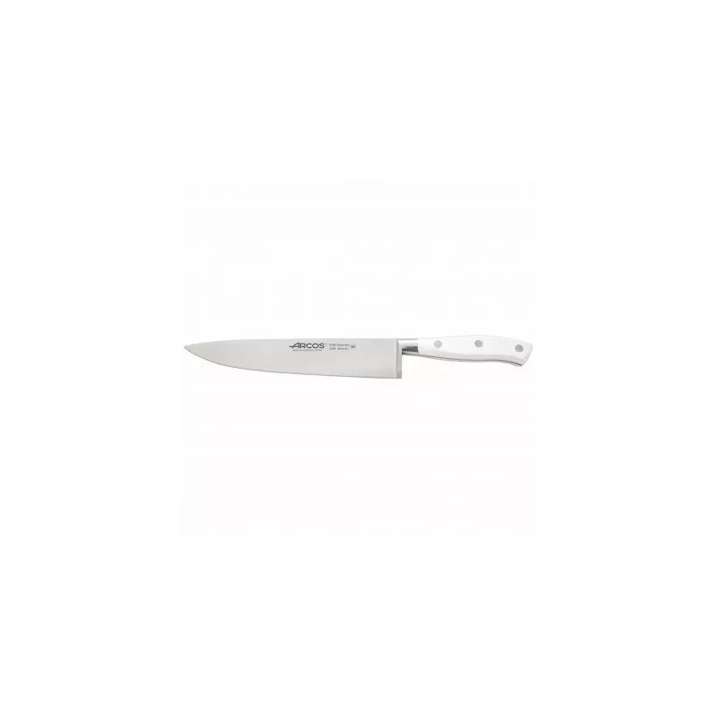 Cuchillo RFª 233624 ARCOS de acero inoxidable con mango blanco y diseño ergonómico para uso profesional