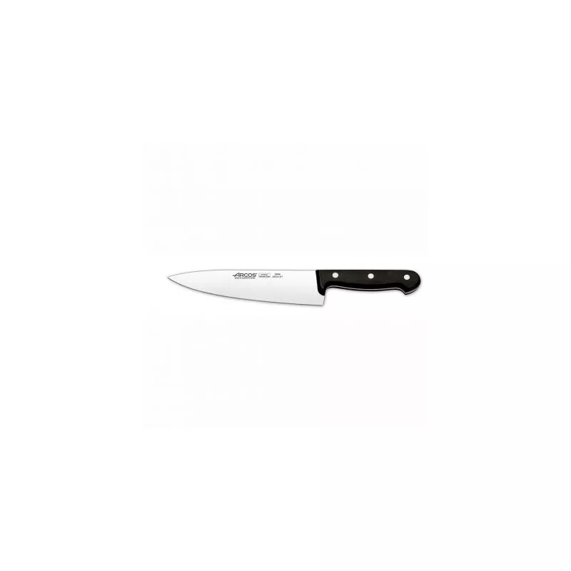 Cuchillo RFª 280604 ARCOS de acero inoxidable con mango negro y diseño ergonómico para un corte preciso