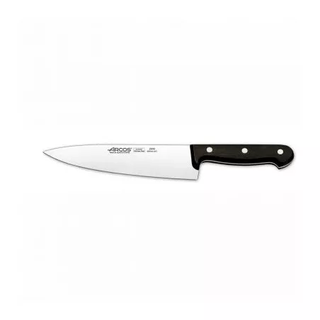 Cuchillo RFª 280604 ARCOS de acero inoxidable con mango negro y diseño ergonómico para un corte preciso