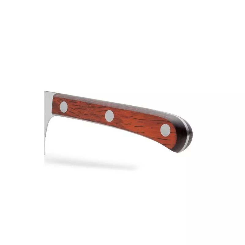 Cuchillo chuletero Arcos 374610 de acero inoxidable con mango de madera y diseño ergonómico.