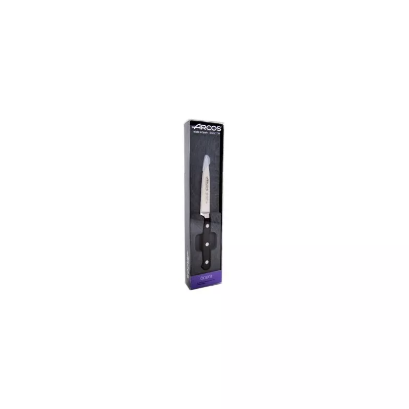 CUCHILLO RFª 225700 OPERA ARCOS de acero inoxidable y mango negro ergonómico, diseño elegante y acabado pulido.