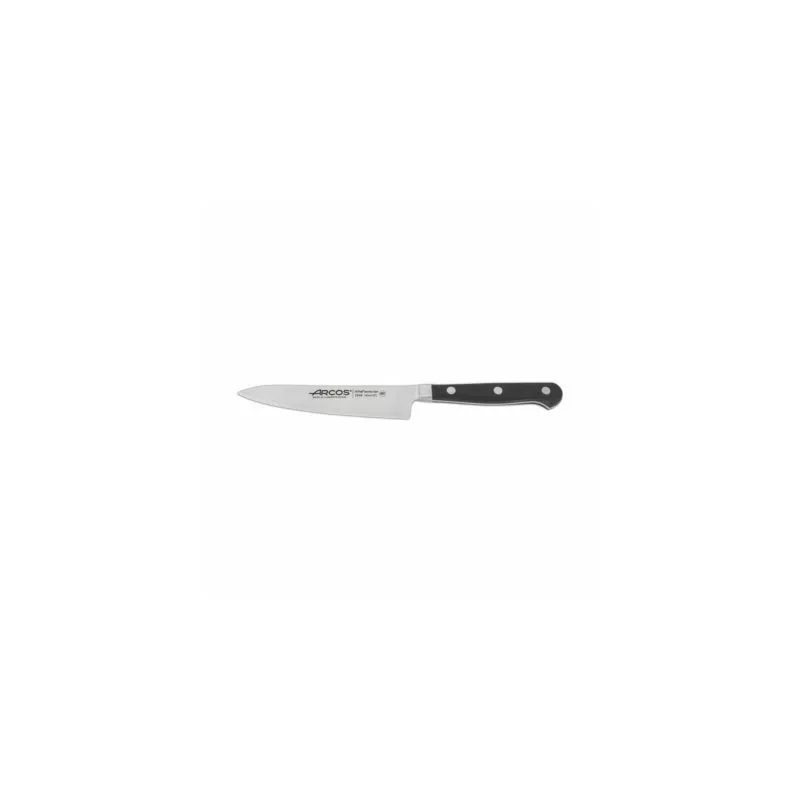 Cuchillo RFª 224900 OPERA ARCOS de acero inoxidable con mango de plástico negro y diseño ergonómico.