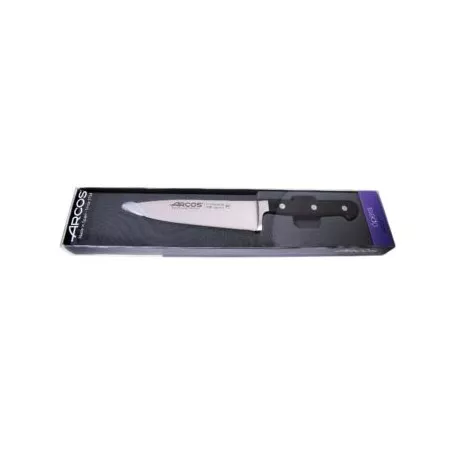 Cuchillo RFª 225000 OPERA ARCOS de acero inoxidable con mango negro y diseño ergonómico, ideal para chefs.
