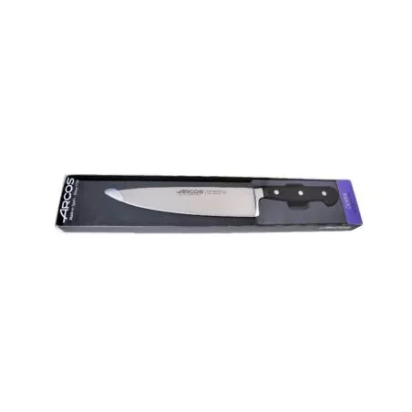 Cuchillo RFª 225100 OPERA ARCOS de acero inoxidable con mango negro ergonómico y diseño elegante.
